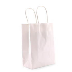 12x Cord Handle Paper Bag (16x22x8cm) - Wit (130g)