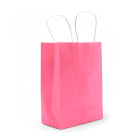 12x Cord Handle Paper Bag (16x22x8cm) - Blush Roze (130g)