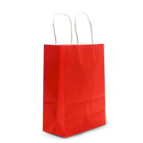 12x Cord Handle Paper Bag (16x22x8cm) - Rood (130g)