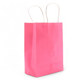 12x Grote Cord Handle Paper Gift Bag (26x32x12cm) - Blush Roze (130g)