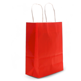 12x Grote Cord Handle Paper Gift Bag (26x32x12cm) - Rood (130g)