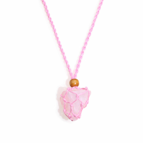 10x Kristal Edelsteen Ketting Koord 45cm/18inch - Roze