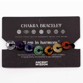 3x Chakra Koord Armbanden - Mini Donuts