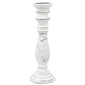 Klassieke Kandelaar - Whitewash - 37x10cm - Groot