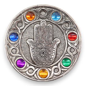 6x Zeven Chakra Hamsa Wierookhouder 11.5cm