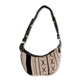 Jacquard Hobo Tas - Grijze Metro (zwarte riem)